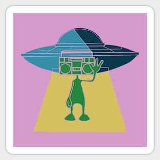 Boombox Ufo Sticker